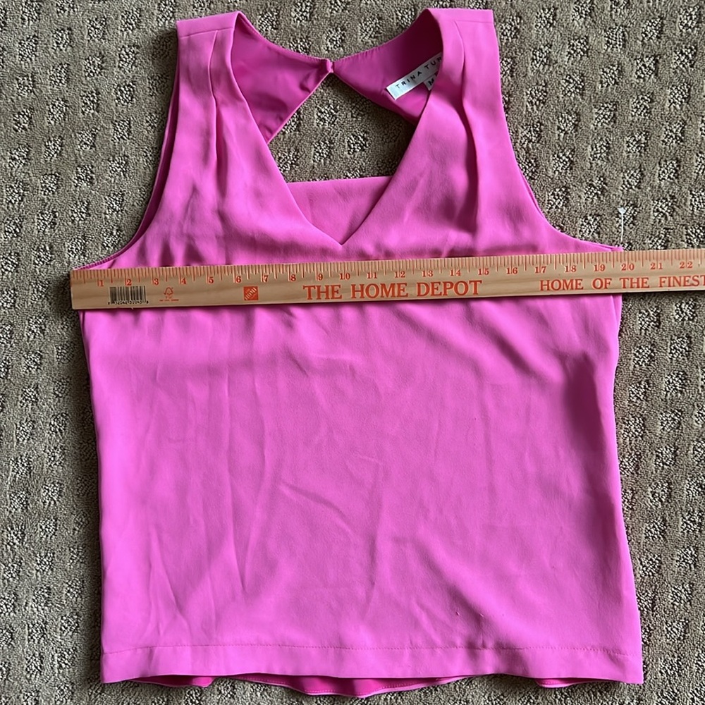 Trina Turk Pink Tank Camisole Vneck with Drape Open back - Picture 5 of 7